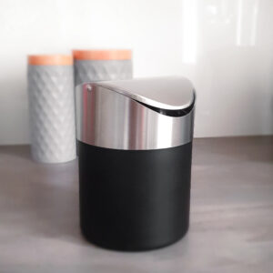 Tafel afvalbakje zwart rvs 01