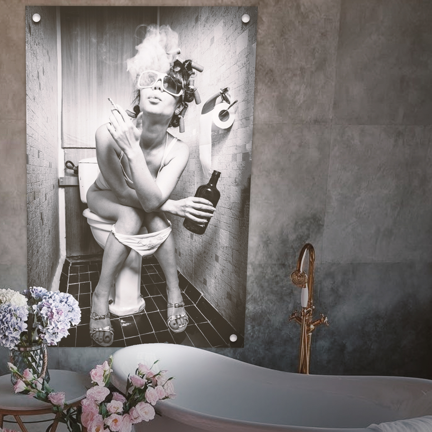 Plexiglas Poster Toilet Chic 01