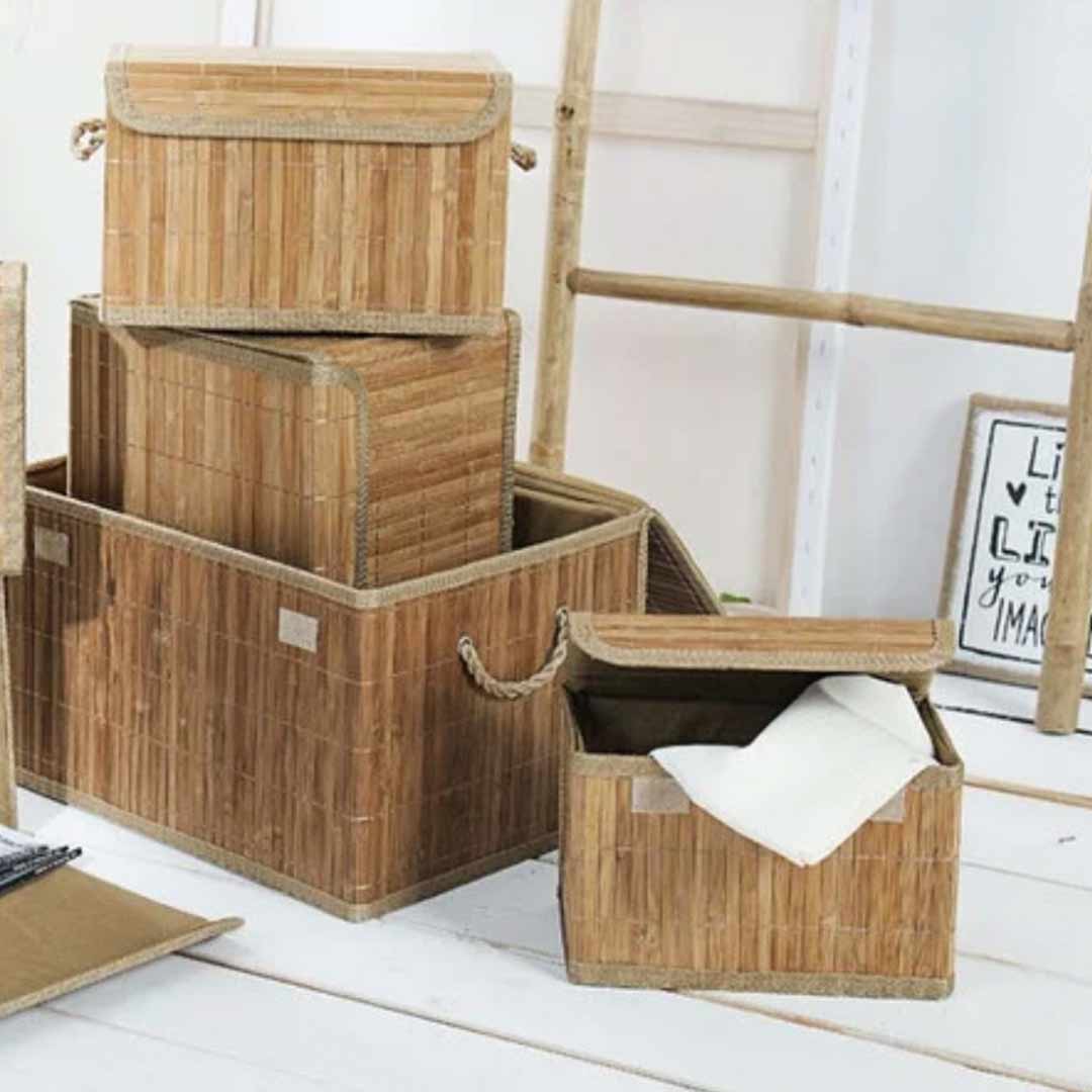 Bamboe Mandjes Set van 2 03