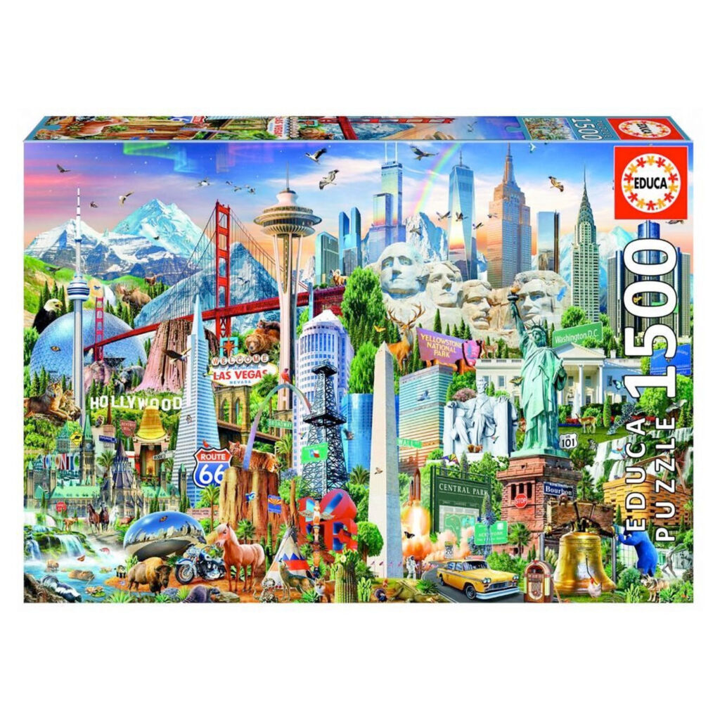 Educa puzzel Landmarks Amerika 1500 stukjes 01
