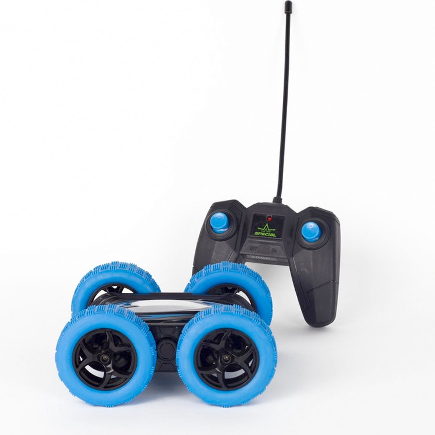 Wonky Cars Bestuurbare Auto 360 Blauw 04