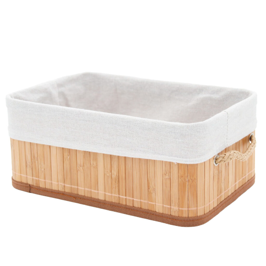 Bamboe mand 28x18x12cm met handgrepen 01