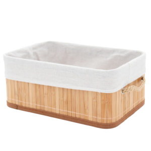 Bamboe mand 28x18x12cm met handgrepen 01