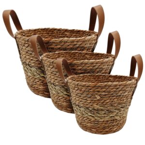 Manden set van 3 met leren hengsel 01