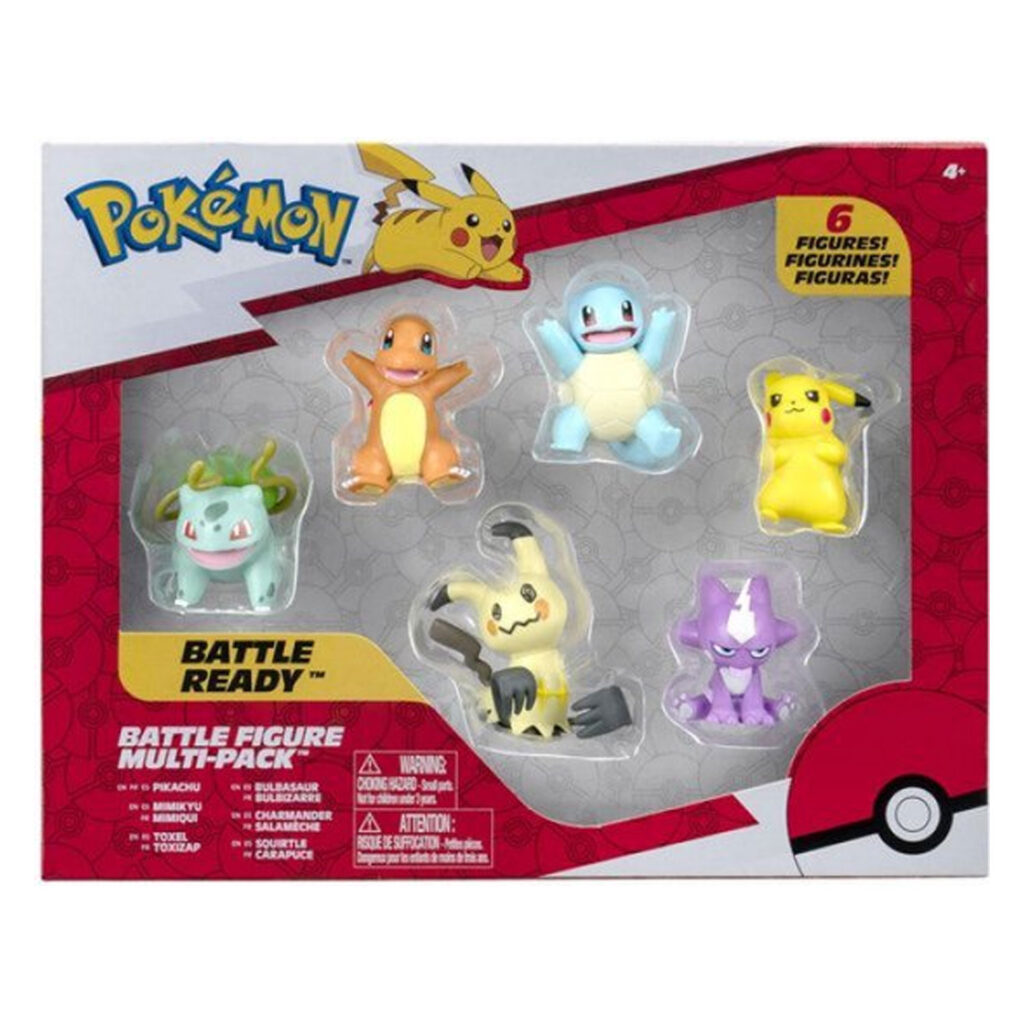 Pokémon Battle Figure 6 Pack 5 cm Pikachu #2, Squirtle, Charmander, Bulbasaur, Sirfetch'd, Toxel 01